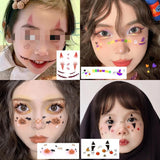 Halloween Children's Makeup Facial Stickers Cartoon Funny Personality Facial Tattoo Stickers Party Style Stickers