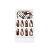 fall nails Glazed donut Wearable Nail Electroplating Fake Nail Bronze Wearable Removable Patch Nail 