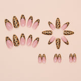 fall nails Fake Nail Wear Nail Fake Nail Gold Leopard Print Detachable Nail Beauty Piece Simple Nail Patch 24 Pieces