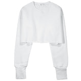 fall inspo outfits Women's Short Cropped Cropped Sweater Fleece-lined Pullover Long Sleeve Yoga Fitness Sportswear Top