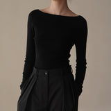 Fall and Winter outfits Wool Thin Delicate Comfortable off-Neck Bottoming Sweater