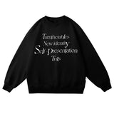 sweatshirt Letter Layout Simple Printed round Neck Chinese Cotton Sweater Loose Top