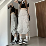 skirt outfits American Retro Hot Girl Split Skirt Workwear Style Skirt Women's Summer New High Waist Word Mid-Length Skirt