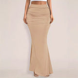 Toleet white dress Style 2024 Summer New Women's Skirt Sexy Slim-Fit Sheath Pleated Large Skirt Long Skirt