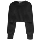 fall inspo outfits Women's Short Cropped Cropped Sweater Fleece-lined Pullover Long Sleeve Yoga Fitness Sportswear Top