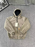 masc outfits Fall Street Style Kaha Carte Tough Guy Washed Distressed Jacket Vintage Vintage Cotton-Padded Jacket