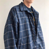 winter outfits men Spring Woolen Plaid Jacket Men's Korean-Style Loose Trendy Retro Casual Student Jacket Workwear Jacket Men