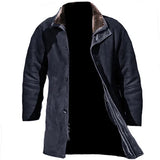 mens fall outfits Autumn and Winter Men's Mid-Length Fur Coat