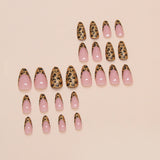 fall nails Fake Nail Wear Nail Fake Nail Gold Leopard Print Detachable Nail Beauty Piece Simple Nail Patch 24 Pieces