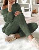 fashion outfits 2024 Autumn and Winter Homewear Women's Clothing New Fashion Solid Color Suit Sweater Women