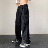 guys fits Workwear Pants Men's Summer Thin High Street Fashion Brand Mop Casual Pants Loose Design Sense Niche Straight Sports Pants