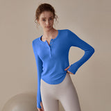 Yoga Clothes Women's Autumn and Winter High-Grade Tight Slimming Fitness Long Sleeve Professional Pilates Training Sports Running Top