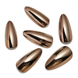 fall nails Glazed donut Wearable Nail Electroplating Fake Nail Bronze Wearable Removable Patch Nail 