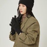 90s fashion 100% Pure Wool Gloves Women's Winter Solid Color Warm Gloves Women's Ins Korean-Style High-Grade Twist Touch Screen Gloves