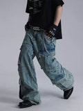 TOLEET Y2k Style Men's Street Outfits Flap Pockets Heavy Jeans Boy Pants