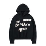 starboy outfit Must Be Reborn Foam Letter High Street Hooded Sweater Loose Pullover Hoodie Same Style for Men and Women