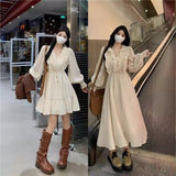 country concert outfit plus Size Fall Women's Street Style Women's Clothing French Style High-Grade Long Sleeve V-neck Dress Vest Suit