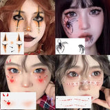 Halloween Children's Makeup Facial Stickers Cartoon Funny Personality Facial Tattoo Stickers Party Style Stickers