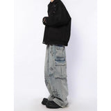 y2k Retro Graffiti Cartoon Jeans Men's Spring and Autumn New Niche Design Loose Straight Wide Leg Slimming Pants Fashion