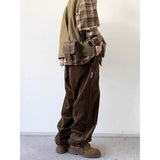 boy outfits Fall men's Street Style Autumn and Winter Japanese Retro Corduroy Casual Pants Men's and Women's Wide-Leg Neutral Loose Workwear All-Match Long Pants