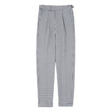 90s fashion men Naples Suit Pants Houndstooth Casual Pants Business Casual Mid-High Waist Fashionable Long Pants Men's Suit Pants