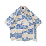 90s fashion men Men's 2024 Summer Floral Printed Short-Sleeved Shirt 3D Printed Fashionable Beach Shirt