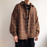 winter outfits men Spring Woolen Plaid Jacket Men's Korean-Style Loose Trendy Retro Casual Student Jacket Workwear Jacket Men