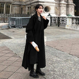 2024 fall fashion trends Woolen Coat for Women Winter Thickened Hepburn Style Super Long Overknee Ankle Loose Retro Popular Woolen Coat