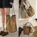 Fall Street Style winter outfits men Autumn and Winter New Korean Style Niche Texture First Layer Cowhide Frosted Bucket Tote Bag Portable Shoulder Casual Commuter Bag