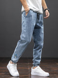 TOLEET-Spring Summer Black Blue Cargo Jeans Men Streetwear Denim Jogger Pants Men Baggy Harem Jean Trousers Plus Size