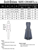 Toleet SD Women Renaissance Lace-Up Vest Dress Ladies Irregular High-low Hem Dress Sleeveless U-Neck High-Lo Dress Gothic A-Line Dress