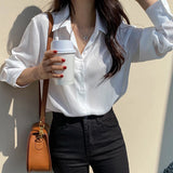 Toleet-Women Shirt Classic Chiffon Blouse S-4XL Plus Size Loose Long Sleeve Shirt Lady Simple Style Tops Female Clothes New Blusas 6830