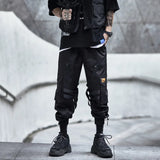 Toleet- Men's China-Chic Tactical Darkwear Cargo Pants New Ins Elastic Waist Pocket Strap Leggings Punk Overalls Streetwear 03