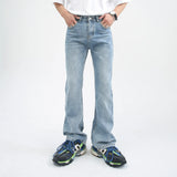 Toleet-Male Japan Korea Style Vintage Denim Trousers Pant Men High Street Hip Hop Casual Hole Small Flare Jeans Pant