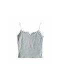 Toleet-Black crop top summer sexy tops women 2024 spaghetti strap top casual v neck camis knit sleeveless cami top army green cami gray