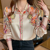 Toleet-Autumn Long Sleeve Shirts Casual Tops Spring Fashion Women Floral Print Blouse Tops Ladies Shirts Clothes Blusa Elegant 18440