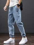 TOLEET-Spring Summer Black Blue Cargo Jeans Men Streetwear Denim Jogger Pants Men Baggy Harem Jean Trousers Plus Size