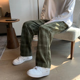 TOLEET-Men Checkered Casual Pants Loose Straight Corduroy Pants Sweatpants Man Fashion Streetwear 2023 Spring New Hip Hop Trousers