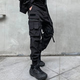 Toleet- Autumn Spring New Men's Tactical Safari Style Cargo Pants Dark Overalls Tide Fashion Loose Casual Pockets Techwear