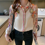 Toleet-Autumn Long Sleeve Shirts Casual Tops Spring Fashion Women Floral Print Blouse Tops Ladies Shirts Clothes Blusa Elegant 18440