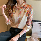 Toleet-Autumn Long Sleeve Shirts Casual Tops Spring Fashion Women Floral Print Blouse Tops Ladies Shirts Clothes Blusa Elegant 18440