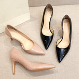 Patent Leather Stiletto High Heels Professional Office Lady Casual Work Pumps New Fashion Women Shoes For Party Wedding B010