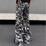 Toleet-Hip Hop Camouflage Cargo Pants Mens Dyeing Color Block Trend Drawstring Overalls 2024 Street American Punk Motorcycle Trousers