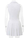 Toleet-Ruffle White Backless Sexy Two Piece Set 2024 Deep V Top Mini Skirt Women Set Elegant Evening Party 2 Piece Set Women