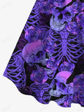 Toleet New In Fashion Plus Size Halloween Dresses Rose Skull Bird Buckles Grommets 3D Printed Tank Dress XS-6X Women Summer Vestidos