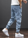 TOLEET-Spring Summer Black Blue Cargo Jeans Men Streetwear Denim Jogger Pants Men Baggy Harem Jean Trousers Plus Size