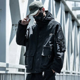 Toleet- Spring Autumn New Tactical Dark Men's Tide Loose Fashion Brand Ins Jacket Pockets Hooded Techwear Chic Hooded Coats 821