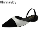 2024 Spring Women Sandals Fashion Pointed Toe Slip On Ladies Casual Low Heel Slides Shoes Women's Steet Style Shoes