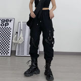 Toleet- Men's Tide Darkwear Cargo Pants Spring Autumn New Tactical Women High Waist Straight Leggings Techwear Chic Overalls