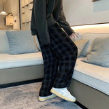 TOLEET-Men Checkered Casual Pants Loose Straight Corduroy Pants Sweatpants Man Fashion Streetwear 2023 Spring New Hip Hop Trousers